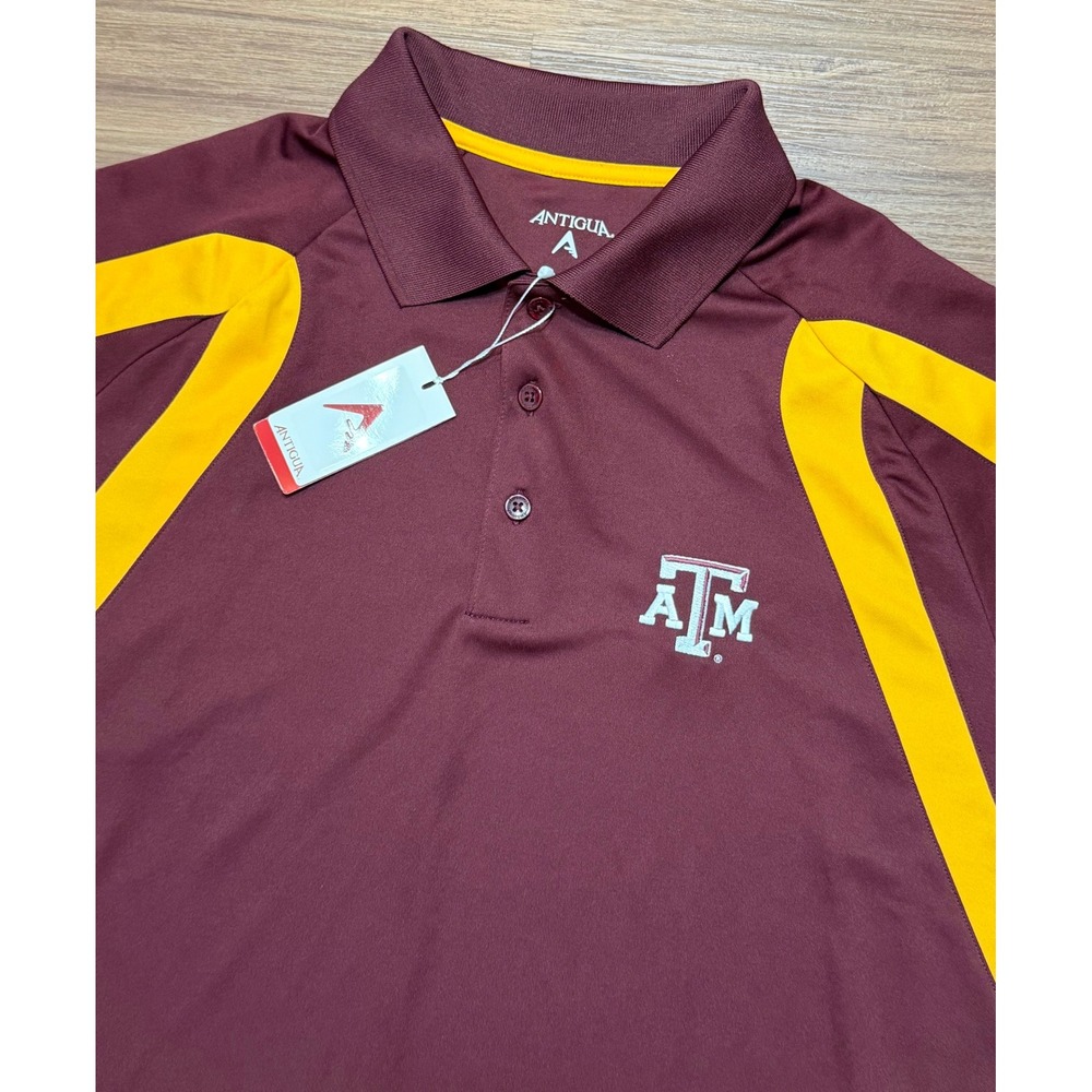 Antigua Texas A&M Aggies Performance Polo Shirt Men Maroon Bud Light Logo Sz XL